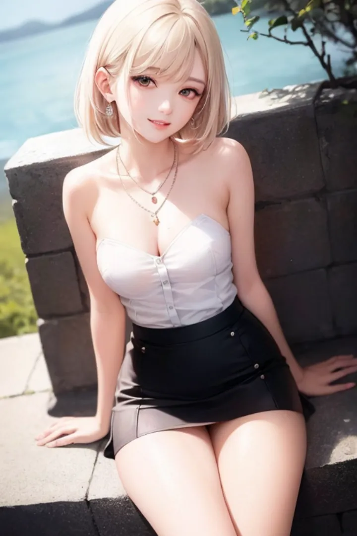 Elegance in the Park: A Korean Beauty's Smile