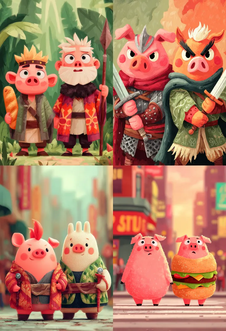 Breathtaking perfect 2D vector illustration of two