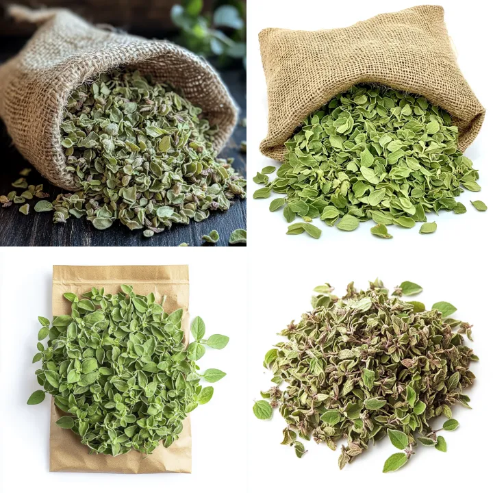 realistic image of Sicilian oregano in a 100 gram 