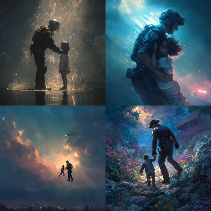 law enforcement rescuing defending a child , Breat