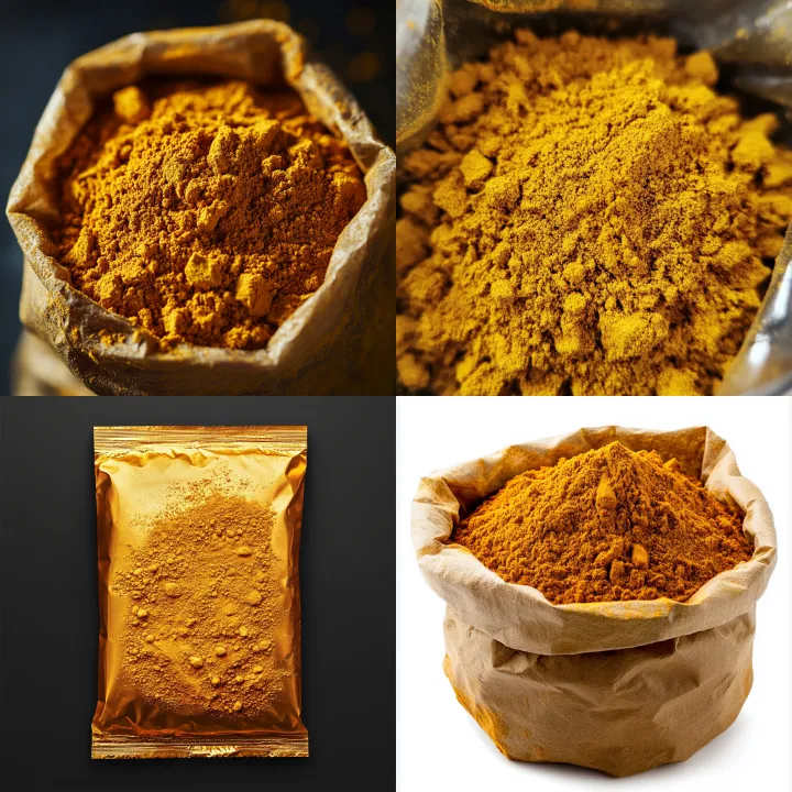 realistic image of curry powder . placed in a 100 