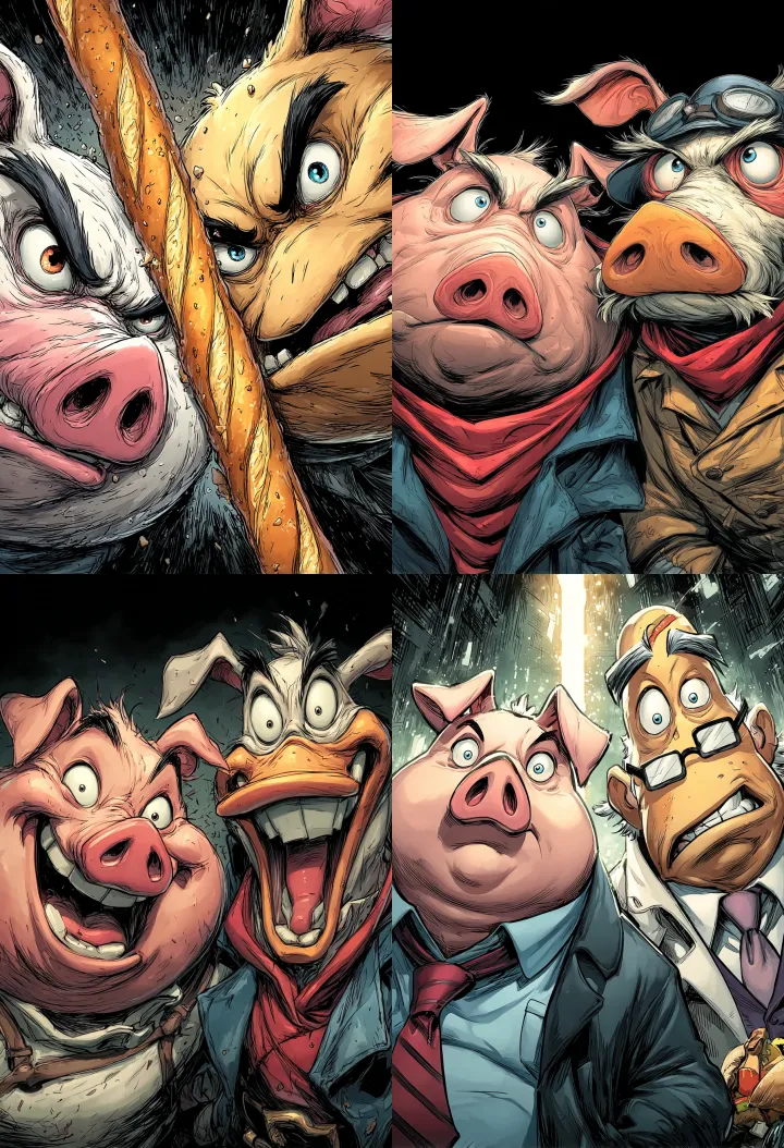 Breathtaking perfect 2D vector illustration of two